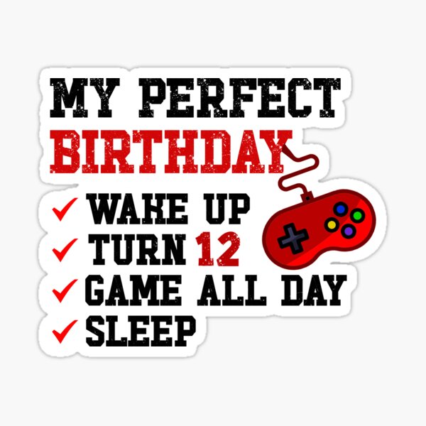 12 Year Old Gamer Boy 12nd Perfect Birthday Gaming Classic Round Sticker
