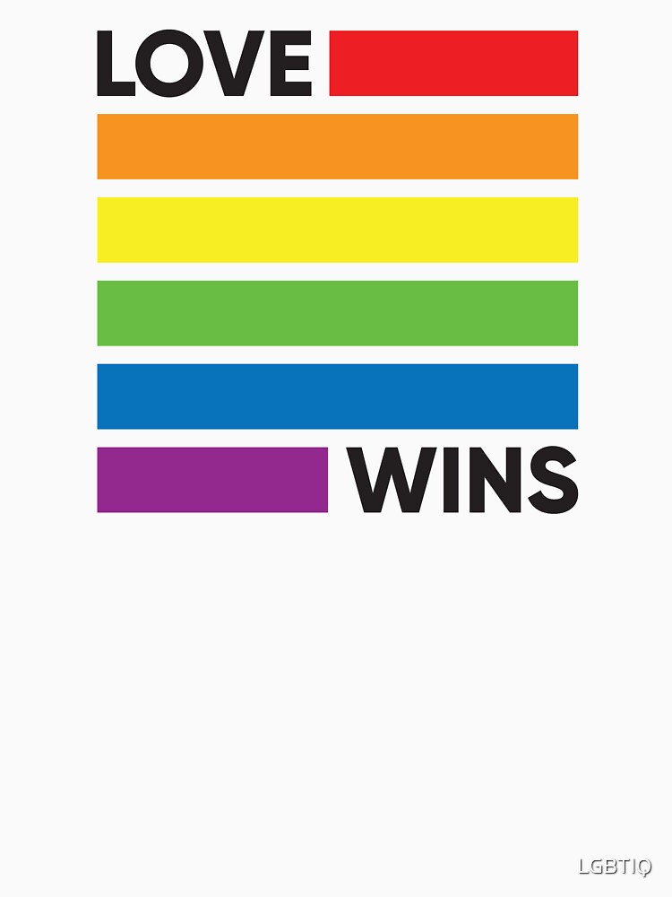 Thumbnail 7 of 7, Essential T-Shirt, Rainbow Flag Love Wins - LGBT Pride designed and sold by LGBTIQ.
