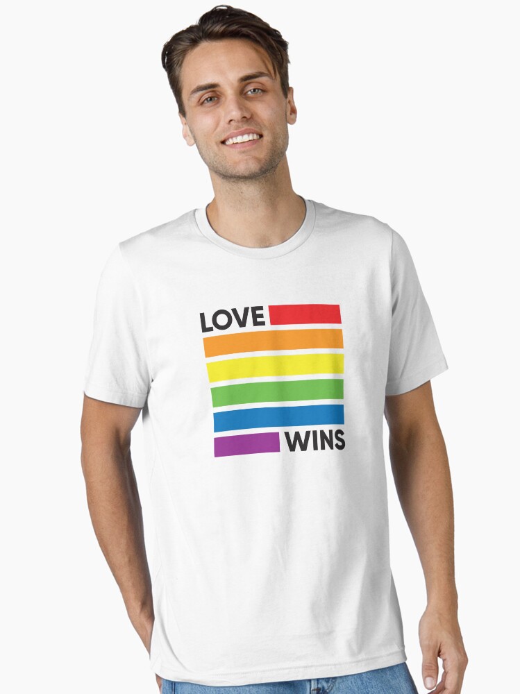 Thumbnail 2 of 7, Essential T-Shirt, Rainbow Flag Love Wins - LGBT Pride designed and sold by LGBTIQ.