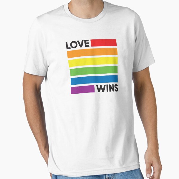 Rainbow Flag Love Wins - LGBT Pride Essential T-Shirt