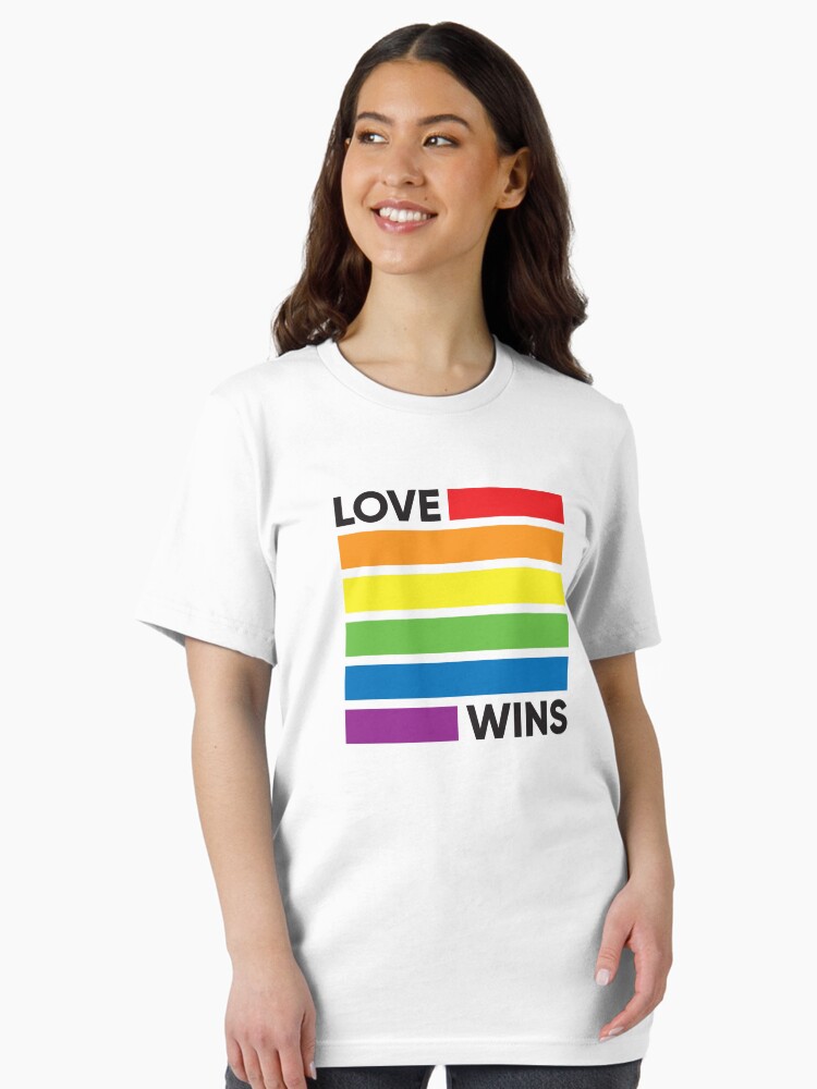 Thumbnail 1 of 7, Essential T-Shirt, Rainbow Flag Love Wins - LGBT Pride designed and sold by LGBTIQ.