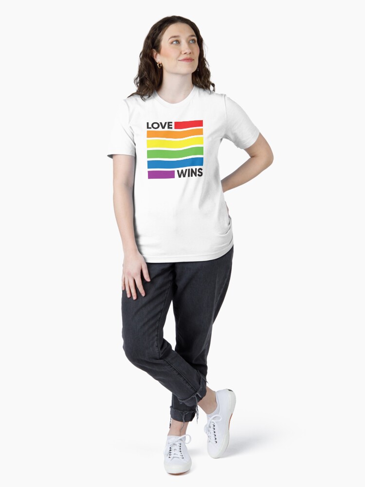 Thumbnail 4 of 7, Essential T-Shirt, Rainbow Flag Love Wins - LGBT Pride designed and sold by LGBTIQ.