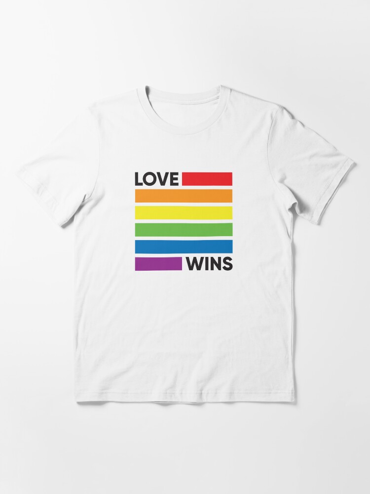 Thumbnail 3 of 7, Essential T-Shirt, Rainbow Flag Love Wins - LGBT Pride designed and sold by LGBTIQ.