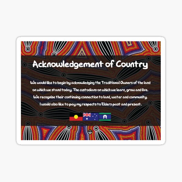 Acknowledgement of Country - Authentic Aboriginal Art Sticker