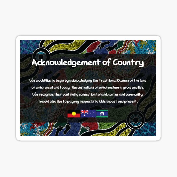 Acknowledgement of Country - Authentic Aboriginal Art Sticker