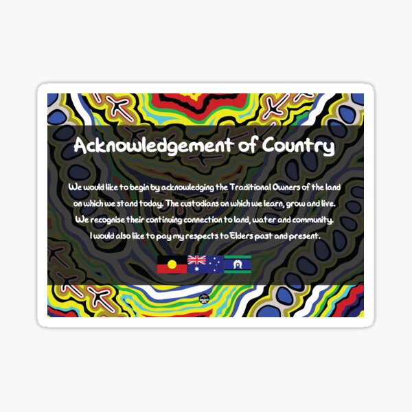 Acknowledgement of Country - Authentic Aboriginal Art Sticker