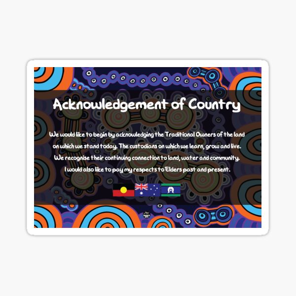 Acknowledgement of Country - Authentic Aboriginal Art Sticker