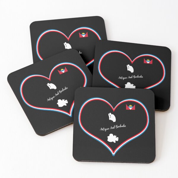 Item preview, Black Heart Map Antigua and Barbuda designed and sold by Astralia.