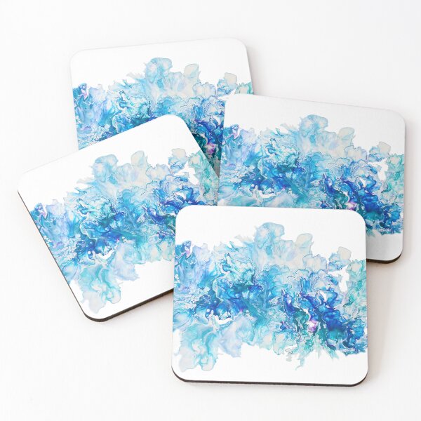 Item preview, Fluidart dutch pour in Aqua & blues designed and sold by Treehouse Art.