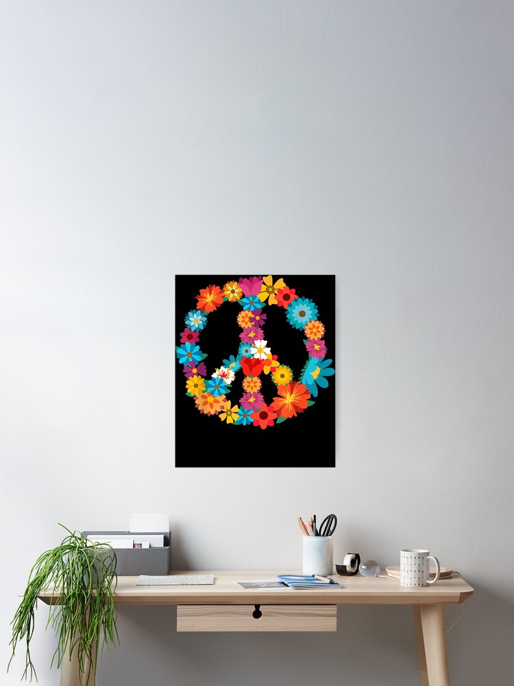 Peace Love Shirt | 60'S 70'S Hippie Costume Colorful Flowers