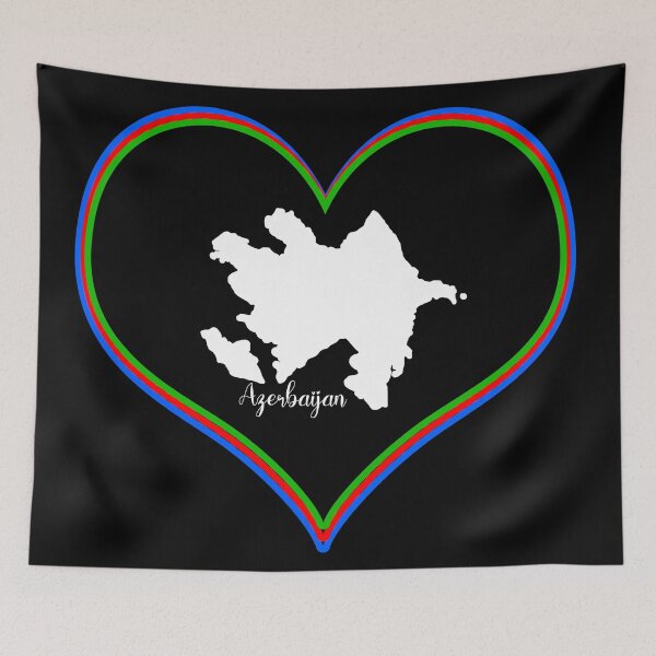 Item preview, Black heart map Azerbaijan designed and sold by Astralia.