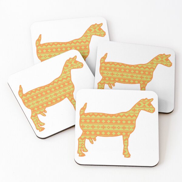 Item preview, Dairy Goat with Orange & Green Southwest Aztec Pattern designed and sold by Sam Morrison.
