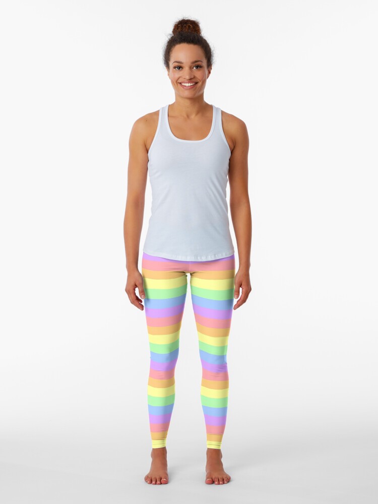 Pastel Rainbow Colored Stripes/Leggins Leggings