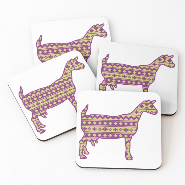 Item preview, Dairy Goat with Purple & Green Southwest Aztec Pattern designed and sold by Sam Morrison.