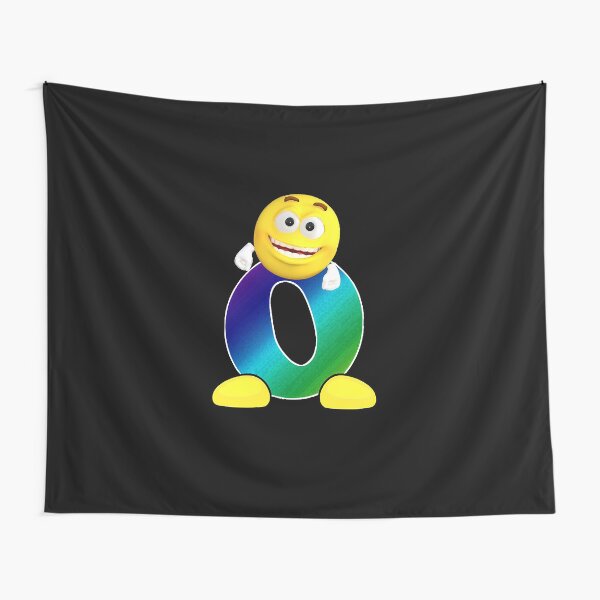 Letter O Alphabet Smiley Monogram Face Emoji Shirt for Men Women Kids  Tapestry