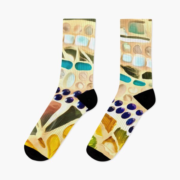 Item preview, Mosaic Tile in Jewel Tones of Yellow, Green and Blue designed and sold by MediaArtbyMara.