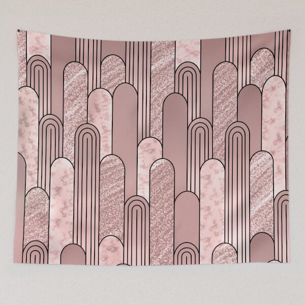 Item preview, Rose gold glitter and marble art deco pattern designed and sold by MLD112.