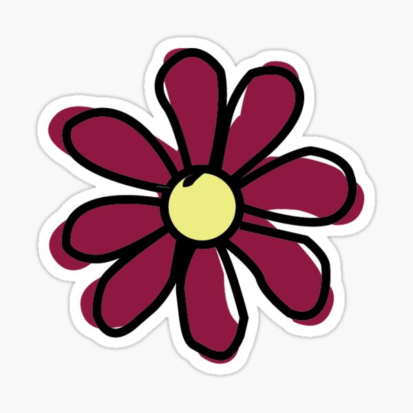 Maroon Flower Sticker