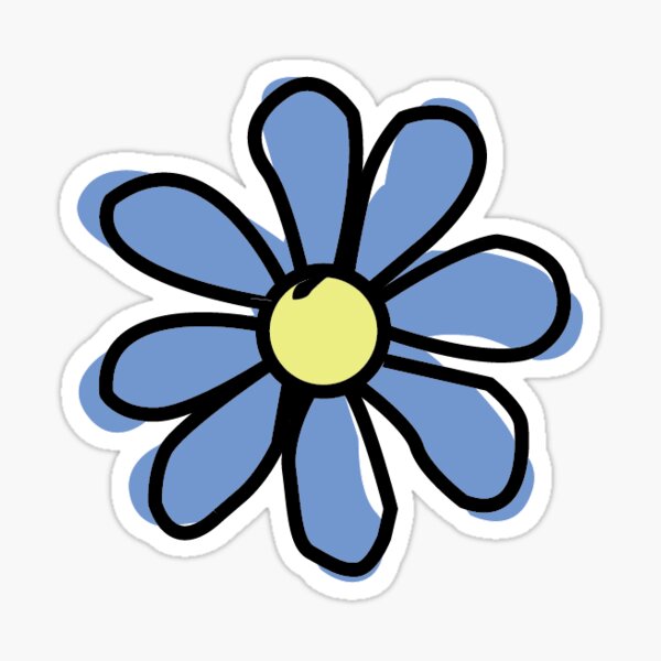 Blue Flower Sticker For Sale By Jennaannx11 Redbubble 