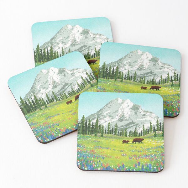 Artikelvorschau, Mount-Rainier-Nationalpark-Plakat entworfen und verkauft von leafsquare.