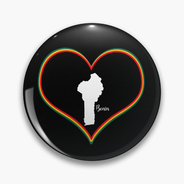 Item preview, Black heart map of Benin designed and sold by Astralia.