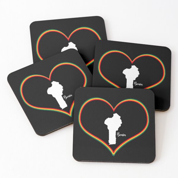 Item preview, Black heart map of Benin designed and sold by Astralia.