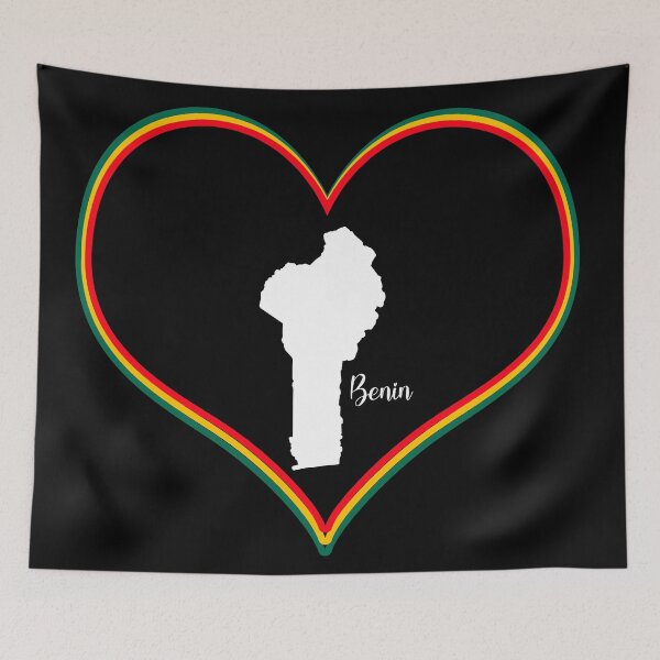 Item preview, Black heart map of Benin designed and sold by Astralia.