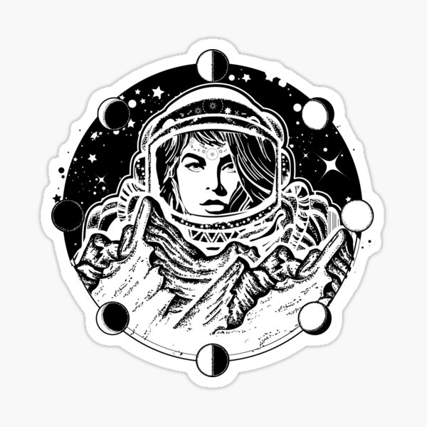 investigación científica. Diseño de camiseta de astronauta Pegatina
