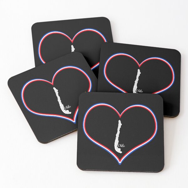 Item preview, Black heart map of Chile designed and sold by Astralia.