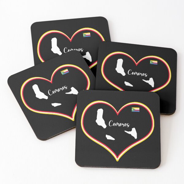 Item preview, Black heart map Comoros designed and sold by Astralia.