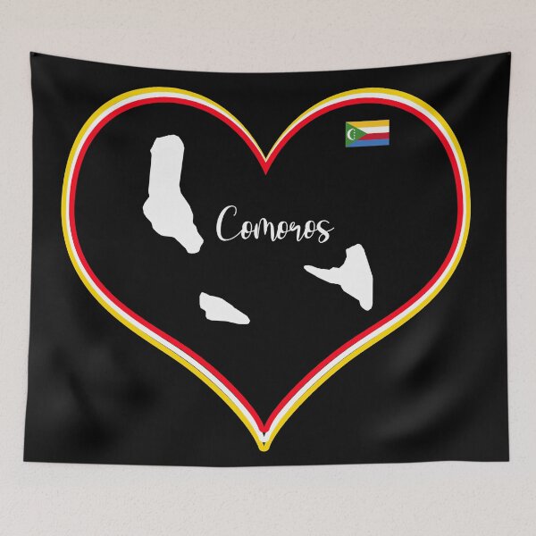 Item preview, Black heart map Comoros designed and sold by Astralia.
