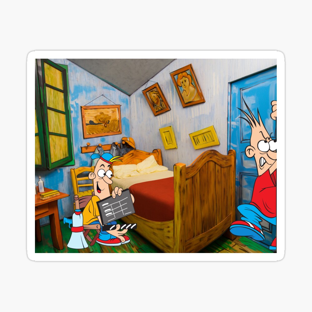 Recreating a Master - Funny Cartoon of Van Gogh Room Recreating a Master - Funny Cartoon of Van Gogh Room
