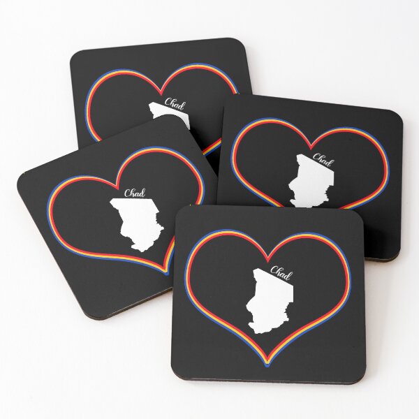 Item preview, Black heart map Chad designed and sold by Astralia.