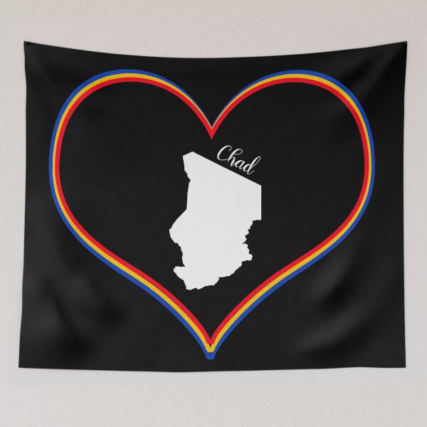 Item preview, Black heart map Chad designed and sold by Astralia.