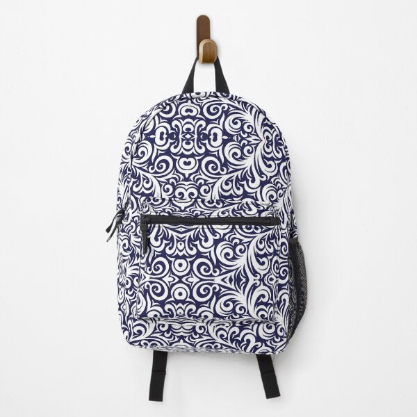 Item preview, Navy Blue and White Damask Pattern designed and sold by DonnaSiggy.