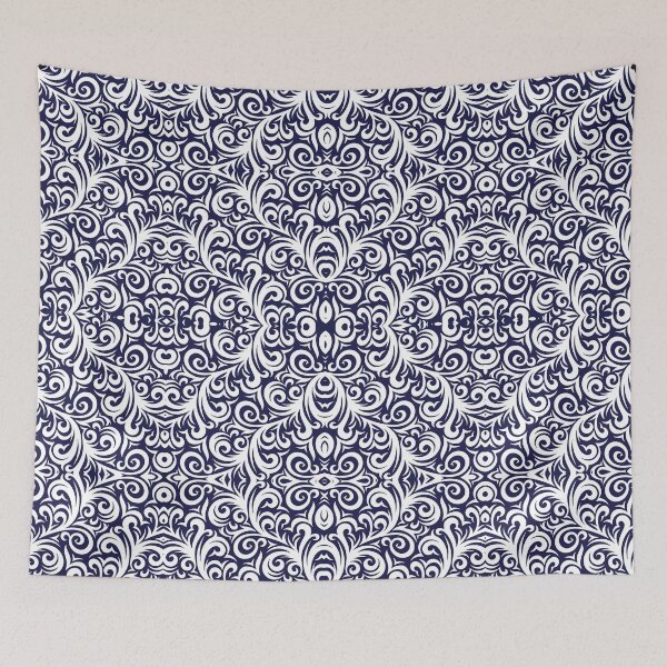 Item preview, Navy Blue and White Damask Pattern designed and sold by DonnaSiggy.