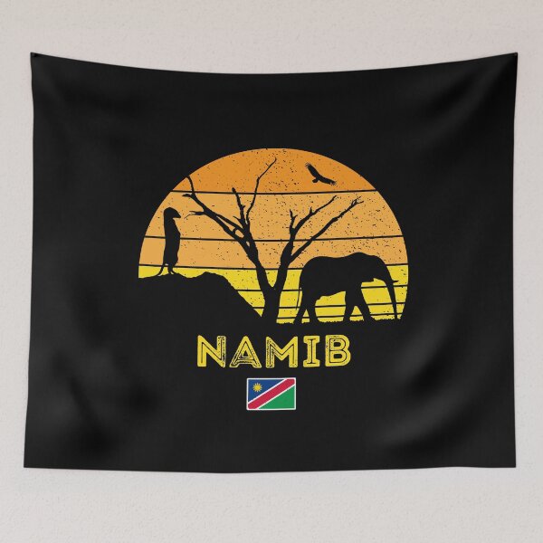 Item preview, Namib Desert Elephant Safari Vintage Sunset Africa Flag designed and sold by d247.