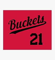 Buckets retro Script 1 Photographic Print
