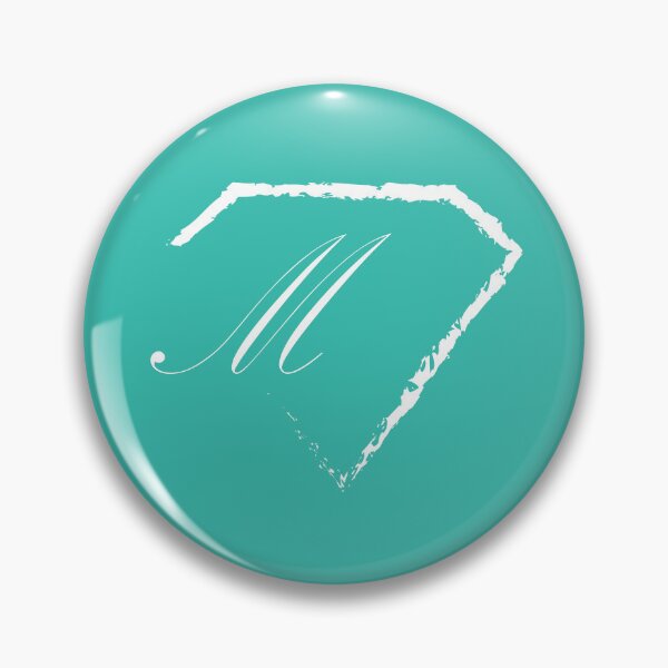 Item preview, M letter monogram initial diamond white designed and sold by mixtape80.