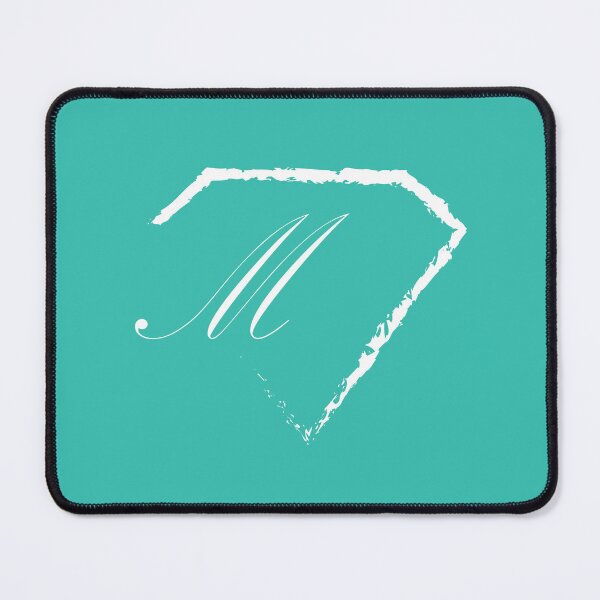 Item preview, M letter monogram initial diamond white designed and sold by mixtape80.