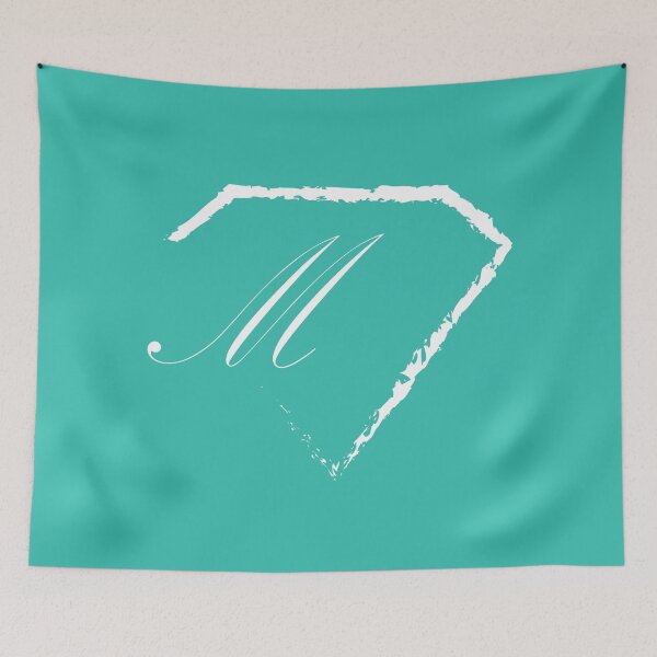 Item preview, M letter monogram initial diamond white designed and sold by mixtape80.