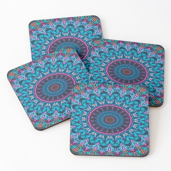 Item preview, Neon Blue Pink and Orange Mandala designed and sold by Thsid.
