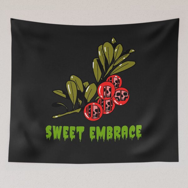 Item preview, Sweet embrace of berries, skull in redberries designed and sold by MindBlownWill.