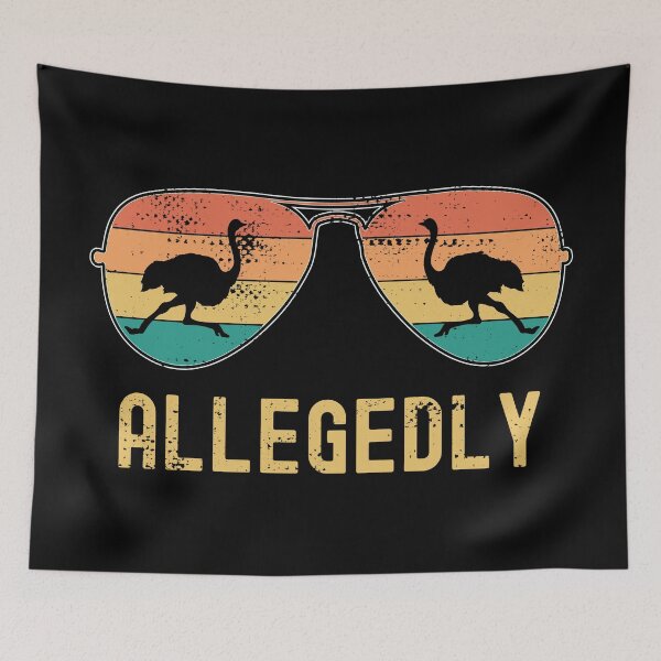 Item preview, Allegedly Ostrich Funny Ostrich Bird Retro Vintage Farmer designed and sold by AugustBrees.