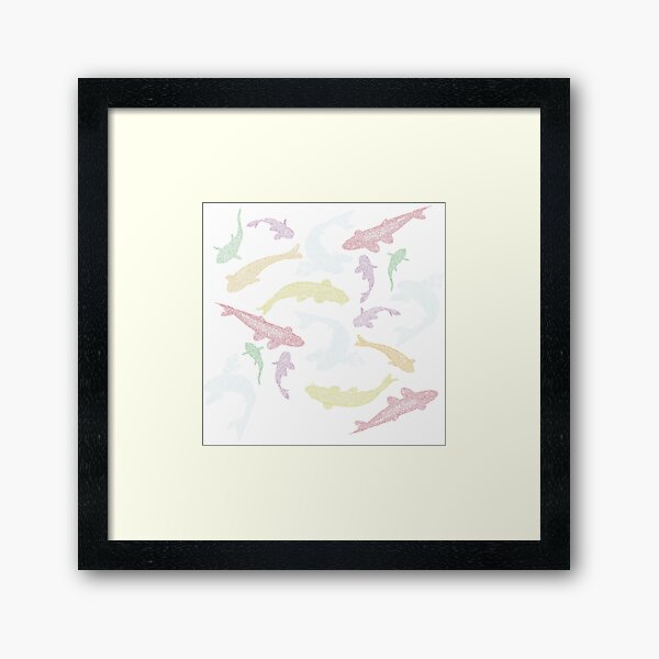 Swimming Koi School Framed Art Print