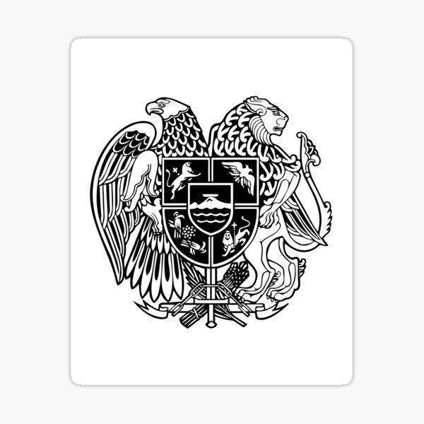 ARMENIAN COAT OF ARMS - Black Sticker