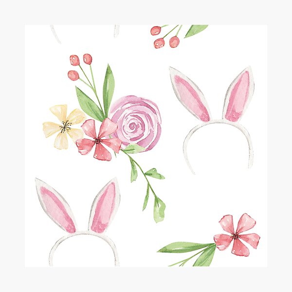 Item preview, Easter Bunny Ears Floral designed and sold by elleinadesigns.