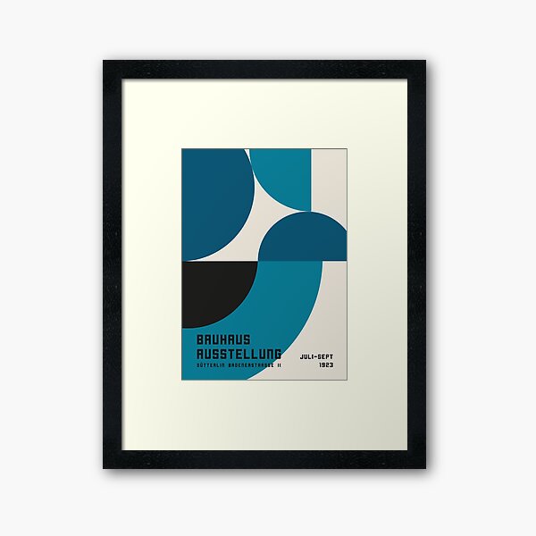 Item preview, Mid Century Modern Bauhaus 1923 Exhibition Poster Ausstellung in Blue designed and sold by enricadenicola.