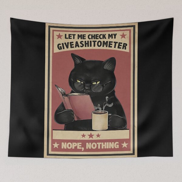 Item preview, The Black Cat Let Me Check My Giveashitometer, Nope, Nothing designed and sold by Lee Forbes.
