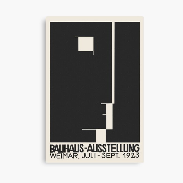 Vista previa del artículo con la obra «Weimar 1923 Exposición Bauhaus Poster Ausstellung en negro», diseñado y vendido por enricadenicola.